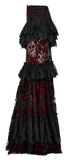 Women's Gothic Fishtail Skirt with Layered Floral Lace