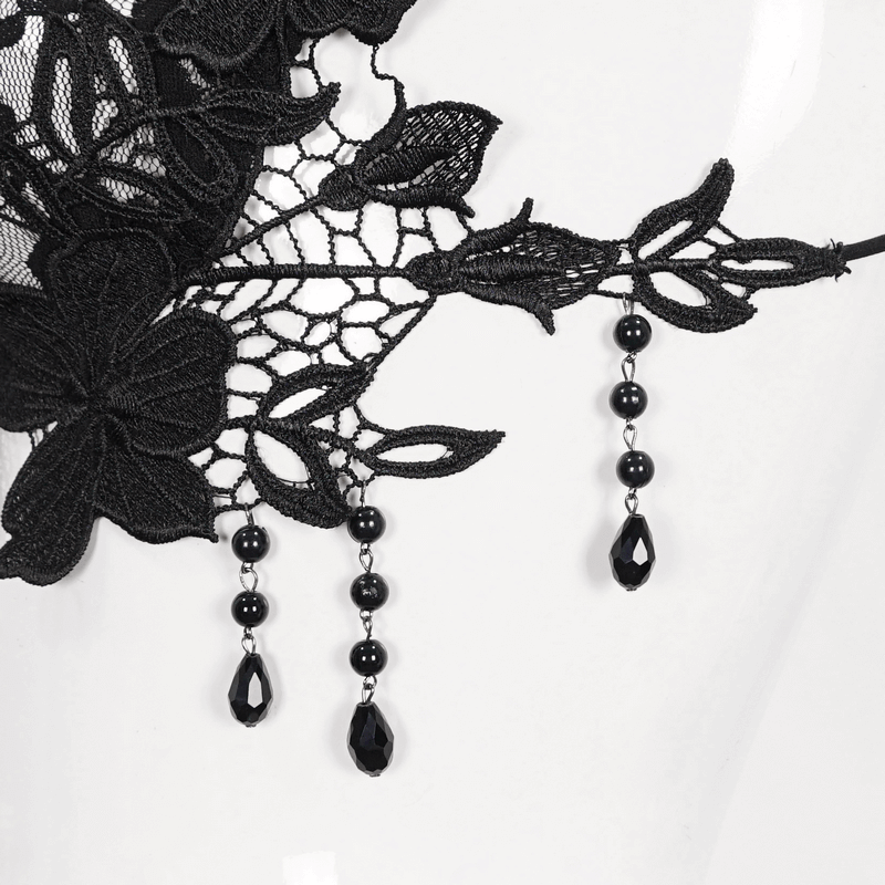 Floral Lace Beading Lingerie Set: Sexy Black Underwear