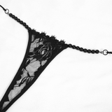 Floral Lace Beading Lingerie Set: Sexy Black Underwear