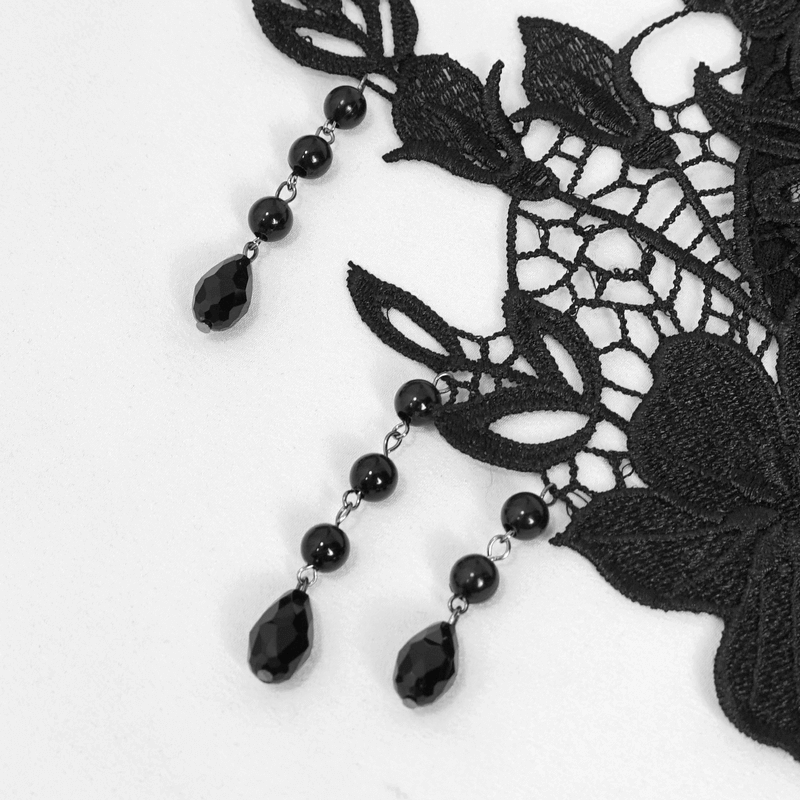 Floral Lace Beading Lingerie Set: Sexy Black Underwear