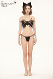 Floral Lace Beading Lingerie Set: Sexy Black Underwear