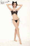 Floral Lace Beading Lingerie Set: Sexy Black Underwear