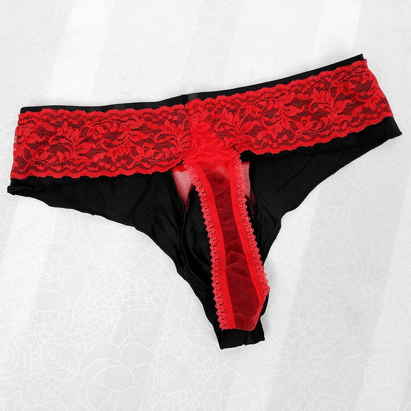 Floral Thong Panties With Penis Pouch / Sexy Soft Male Underwear with Low-Rise - EVE's SECRETS