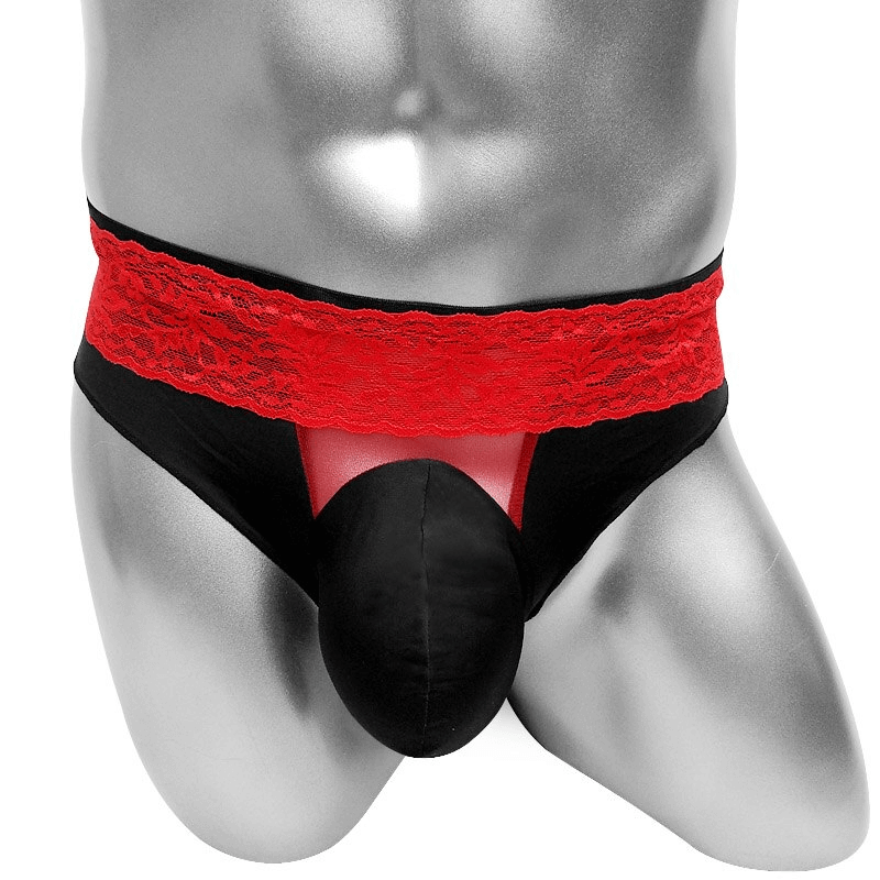 Floral Thong Panties With Penis Pouch / Sexy Soft Male Underwear with Low-Rise - EVE's SECRETS