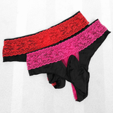 Floral Thong Panties With Penis Pouch / Sexy Soft Male Underwear with Low-Rise - EVE's SECRETS