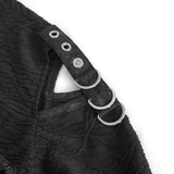 Goth Patchwork Half-Turtleneck with Asymmetrical Hem