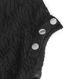 Goth Patchwork Half-Turtleneck with Asymmetrical Hem