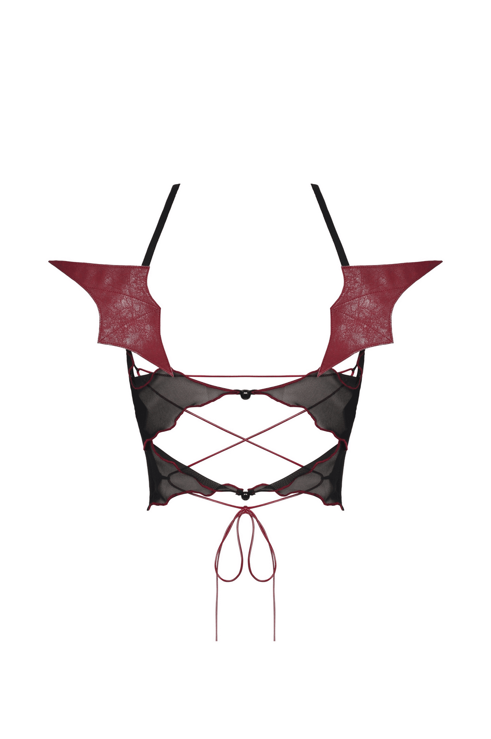 Gothic Batwing Crop Top in Black - Punk Rock Vibes
