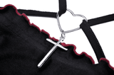 Gothic Batwing Crop Top in Black - Punk Rock Vibes