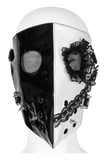 Gothic Black and White Mask with Lace Detailing and Vents