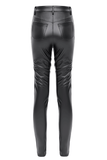 Gothic Black Lace-Up Trousers with Grommet Accents and Ties