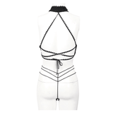 Gothic Black Lingerie for Women: Transparent Lace Two-Piece