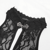 Gothic Black Lingerie for Women: Transparent Lace Two-Piece