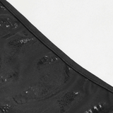 Gothic Black One-Piece Swimsuit with Metal Loops