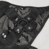 Gothic Black One-Piece Swimsuit with Metal Loops