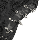 Gothic Black Sheer Dress with Chain Shoulder Accent Detail
