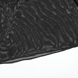 Gothic Black Sheer Mesh Skeleton Feather Lace Top