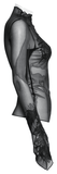 Gothic Black Sheer Mesh Skeleton Feather Lace Top