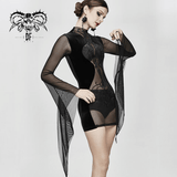 Gothic Black Tight Dress / Sheer Mini Dresses