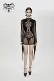 Gothic Black Tight Dress / Sheer Mini Dresses