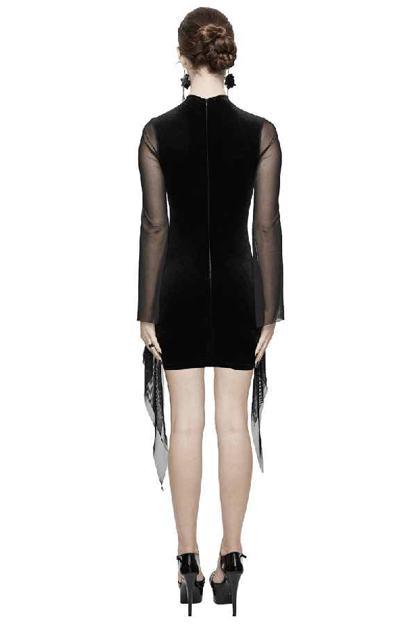 Gothic Black Tight Dress / Sheer Mini Dresses