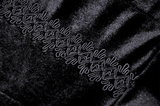 Gothic Black Velvet Top With Puff Sleeves and Lace-up Design