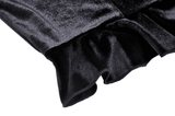 Gothic Black Velvet Top With Puff Sleeves and Lace-up Design