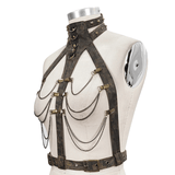 Gothic Body Harness Adorned with Metal Chains