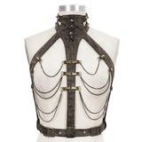 Gothic Body Harness Adorned with Metal Chains