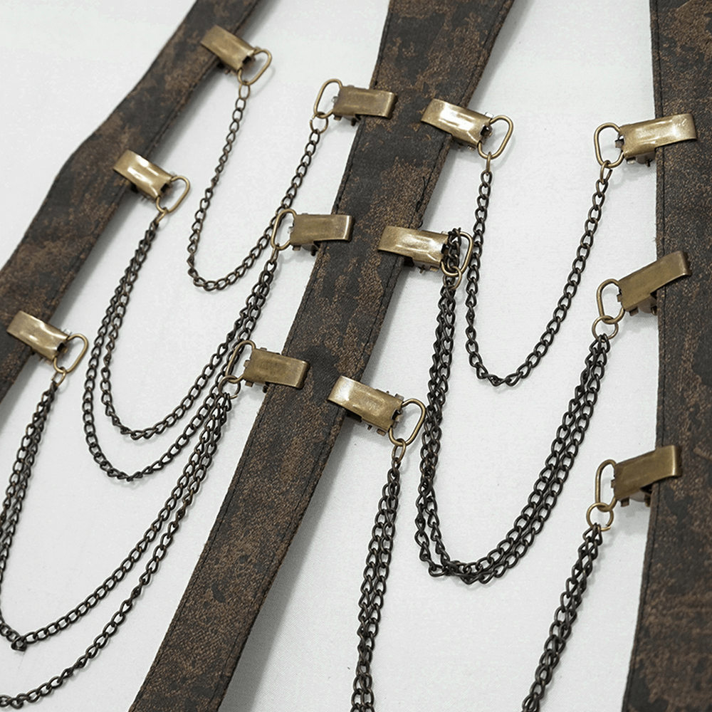 Gothic Body Harness Adorned with Metal Chains