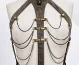 Gothic Body Harness Adorned with Metal Chains