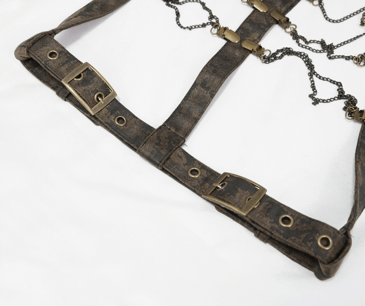 Gothic Body Harness Adorned with Metal Chains