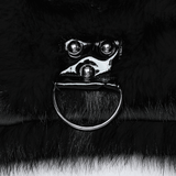 Gothic Cropped Faux Fur Jacket with Zipper and Rivet Details