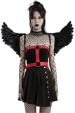 Gothic Demon Feather Wing Harness with Chains