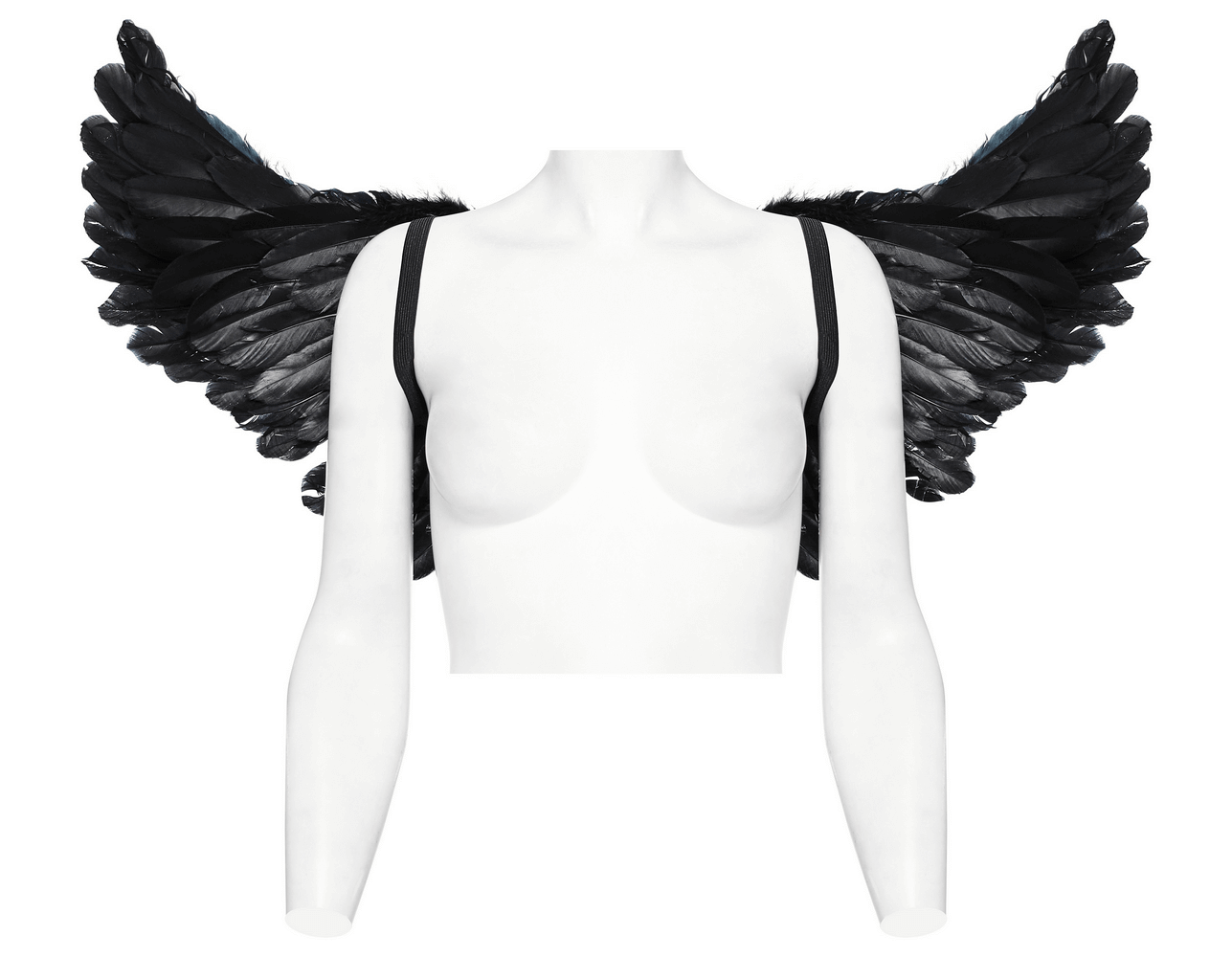Gothic Demon Feather Wing Harness with Chains