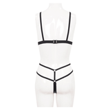 Gothic Faux Leather Lingerie Set / Black Bra and Panties