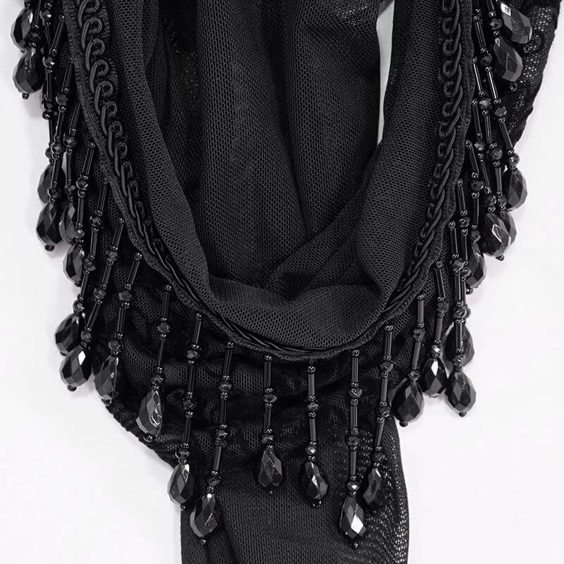Gothic Floral Sheer Black Top / Lace Long Sleeve Fashion