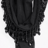 Gothic Floral Sheer Black Top / Lace Long Sleeve Fashion