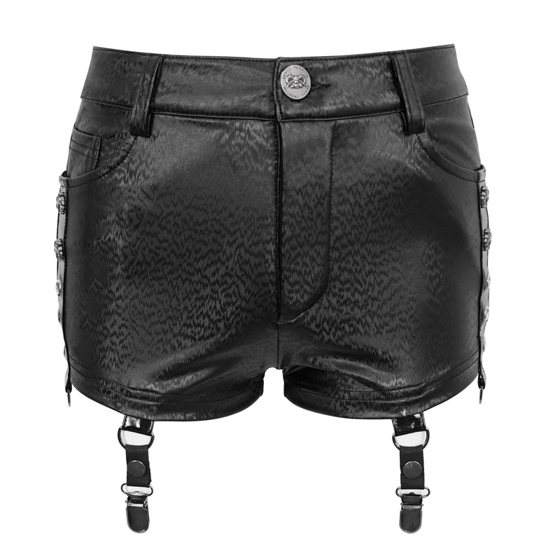 Gothic Garter Belt Shorts with Removable Mesh Socks