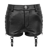 Gothic Garter Belt Shorts with Removable Mesh Socks