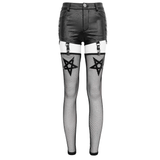 Gothic Garter Belt Shorts with Removable Mesh Socks