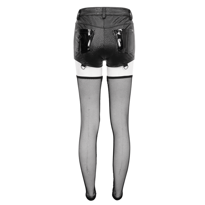 Gothic Garter Belt Shorts with Removable Mesh Socks