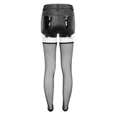 Gothic Garter Belt Shorts with Removable Mesh Socks