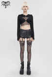 Gothic Garter Belt Shorts with Removable Mesh Socks