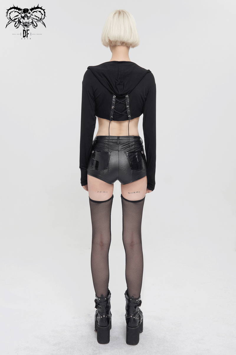 Gothic Garter Belt Shorts with Removable Mesh Socks