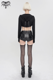 Gothic Garter Belt Shorts with Removable Mesh Socks
