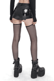 Gothic Garter Belt Shorts with Removable Mesh Socks