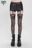 Gothic Garter Belt Shorts with Removable Mesh Socks