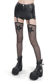 Gothic Garter Belt Shorts with Removable Mesh Socks