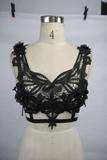 Gothic Guipure Top with Feather / Top with Strapped Back